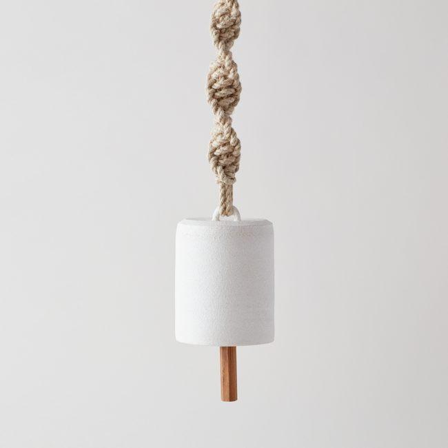 MQuan Large Wide Thrown Bell with Twisted Macrame Hemp Rope
