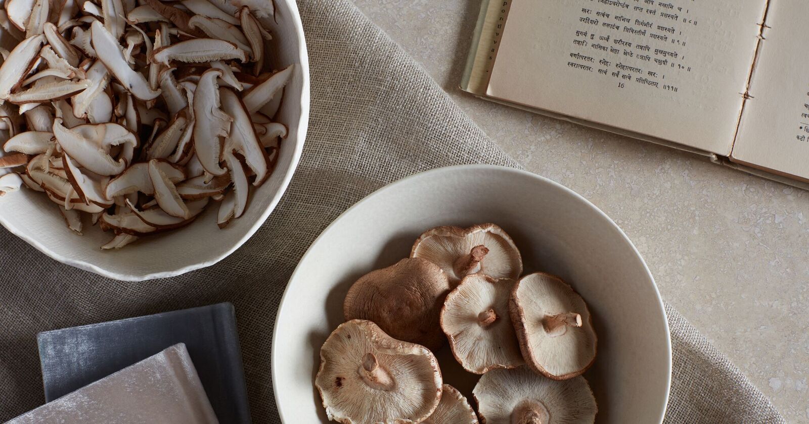 bowls of mushrooms