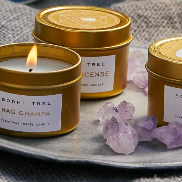 Bodhi Tree Nag Champa Scented Travel Candle