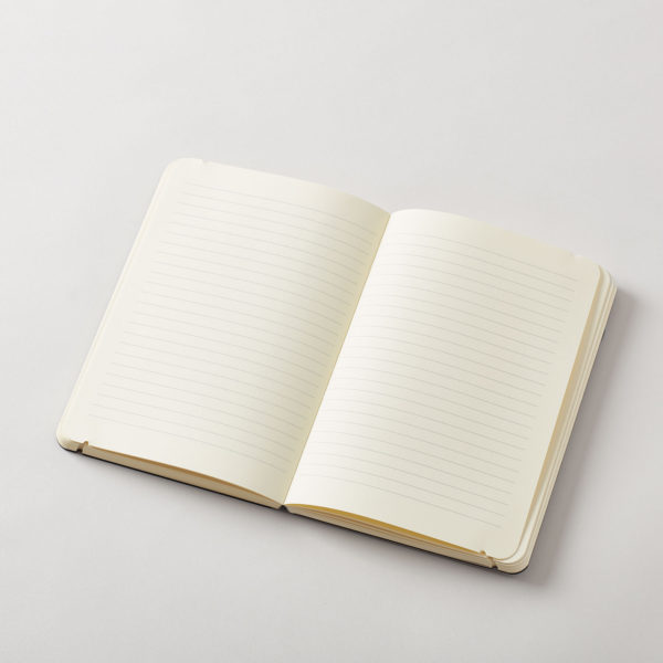 an opened journal with blank pages