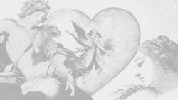 muted tone drawing of angels